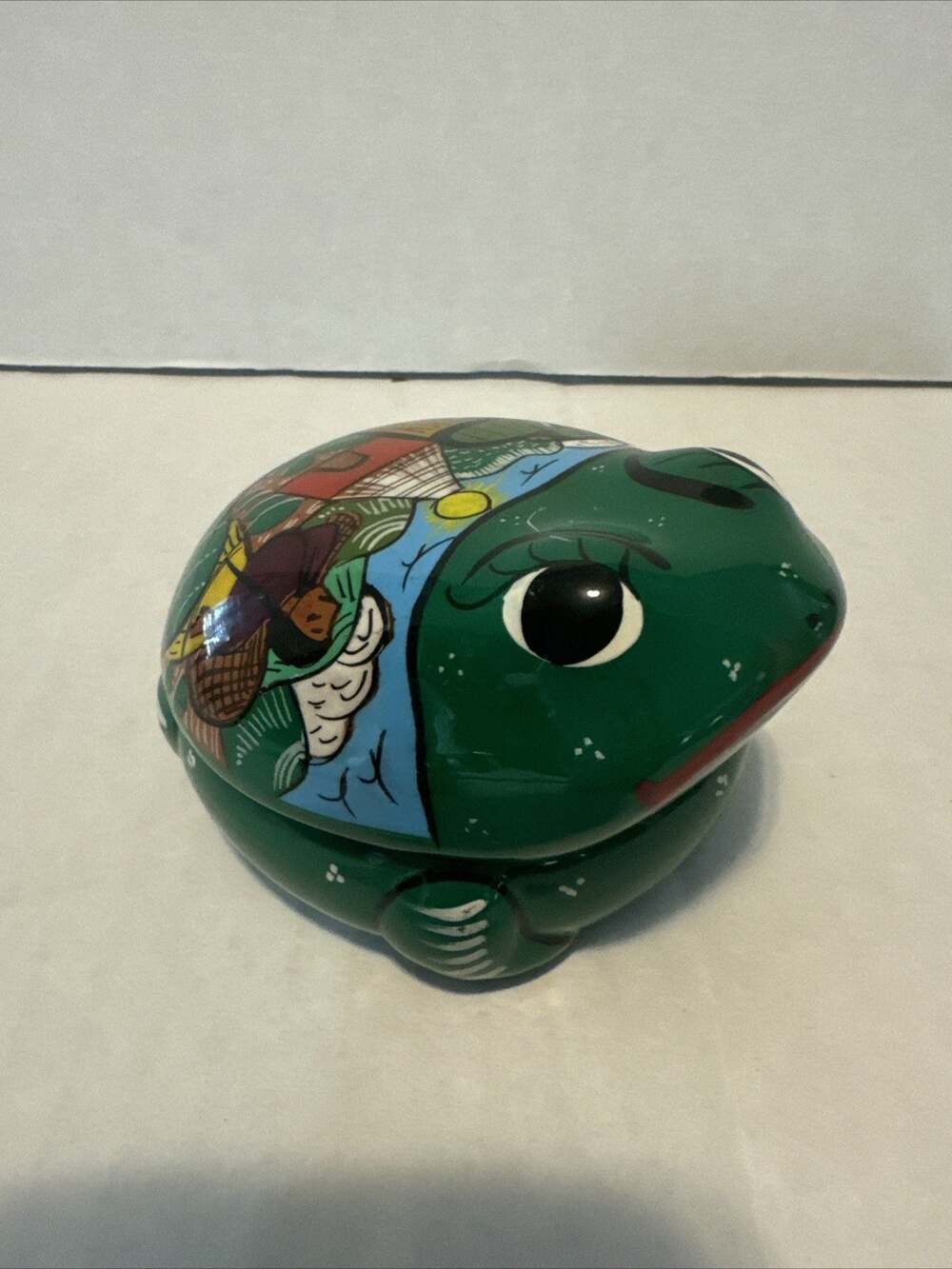 FROG Mexican Folk Art Jewelry Box - Ceramic Decor Collection Hand Painted